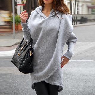 Wrap Front Long Hoodie