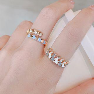 Rabbit Enamel Alloy Open Ring