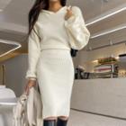 Hooded Fitted Knit Dress