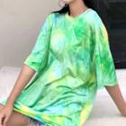 Tie Dyed Elbow Sleeve T-shirt