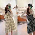 Strap-shoulder Motif Crochet Dress