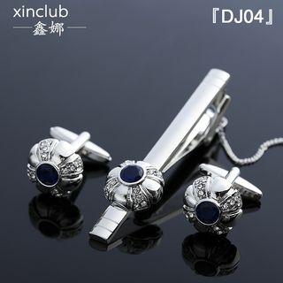 Set: Neck Tie Clip + Cuff Link Dj04 - One Size