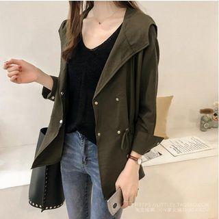 Drawstring Double-breasted Jacket