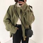 Pocketed Cargo Jacket Green - One Size