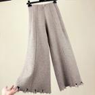 Fringed Wide Leg Knit Pants