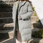 Hooded Puffer Coat Beige - One Size