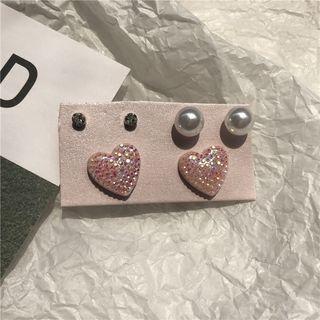 Set Of 6: Heart Earring