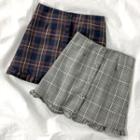 Plaid Ruffled Mini A-line Skirt