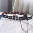 Chained Faux Leather Belt Black - One Size