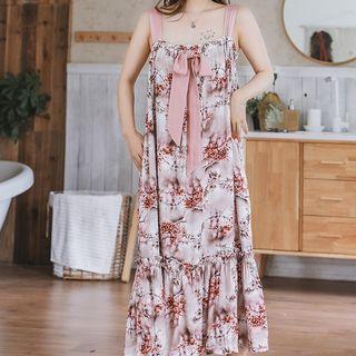 Sleeveless Floral Sleep Dress Pink - One Size