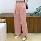 Pleated Front Pants With Belt