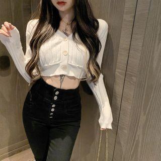 Hooded Cropped Jacket White - One Size