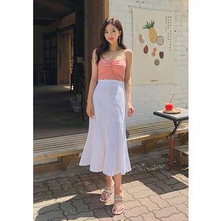 Ruched Ribbed Tube Top