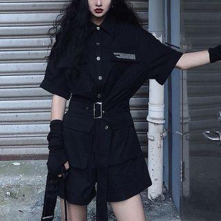 Elbow Sleeve Wide Leg Playsuit