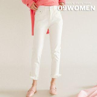 Plus Size Cut-hem Tapered Pants