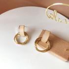 Resin Hoop Alloy Dangle Earring 1 Pair - Gold - One Size