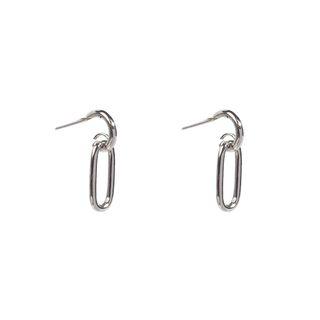 925 Sterling Silver Oval Dangle Earring As Shown In Figure - One Size