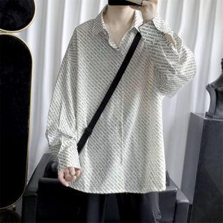 Letter Printed Long-sleeve Shirt