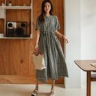 Tie-side Maxi Gingham Dress