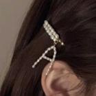 Freshwater Pearl Alloy Letter A Hair Clip Silver - One Size
