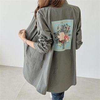 Floral Print Back Parka