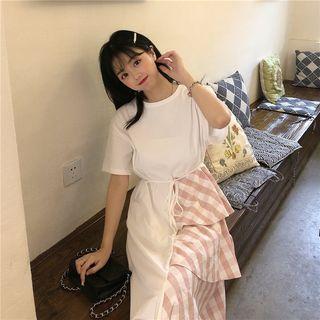 Short-sleeve Midi Tiered T-shirt Dress