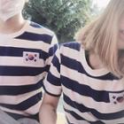 Couple Matching Short-sleeve Striped T-shirt