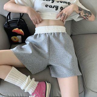 Wide Leg Sweatshorts Gray - One Size
