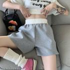 Wide Leg Sweatshorts Gray - One Size