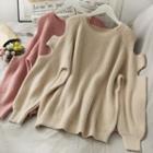 Cutout-sleeve Loose-fit Sweater