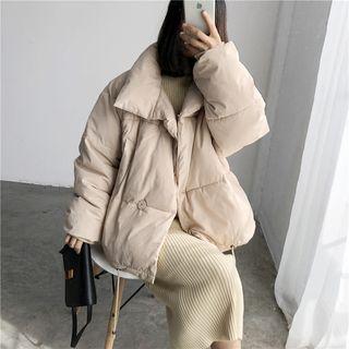 Plain Padded Buttoned Jacket