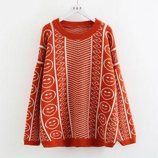 Smiley Face Pattern Sweater