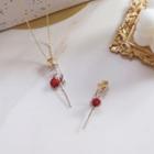 Rose Pendant Alloy Necklace / Brooch