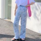 Tie Dye Wide Leg Pants Blue - One Size