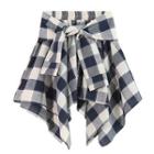 Tie-waist Gingham Check Mini Skirt