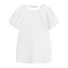 Short-sleeve Shirred Shirt White - One Size