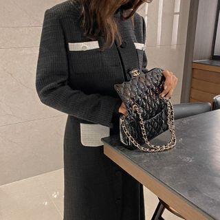 Round-neck Contrast-trim Tweed Jacket One Size