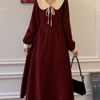 Peter Pan Collar Bow Midi Dress