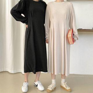 Dart-waist Long Sweatshirt Dress