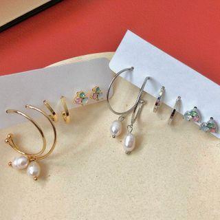 Set: Alloy Rhinestone / Faux Pearl Earring (assorted Designs)