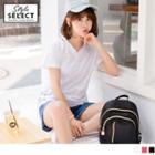 Cutout V-neck Star Print T-shirt