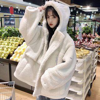 Faux Lambswool Hooded Padded Jacket