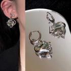 Heart Faux Crystal Alloy Dangle Earring 1 Pair - Heart Faux Crystal Alloy Dangle Earring - Silver - One Size