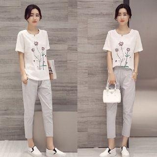 Set: Embroidered Top + Pants