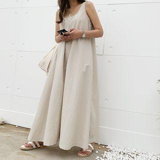 Sleeveless Flared Culottes Jumpsuit