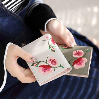 Flower Embroidered Short Wallet