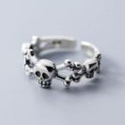925 Sterling Silver Skull Open Ring S925 Silver Ring - One Size