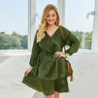 3/4-sleeve Layered A-line Dress