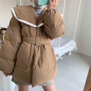 Contrast-trim Padded Coat