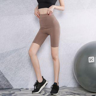 Pleated Tummy-control Sports Shorts